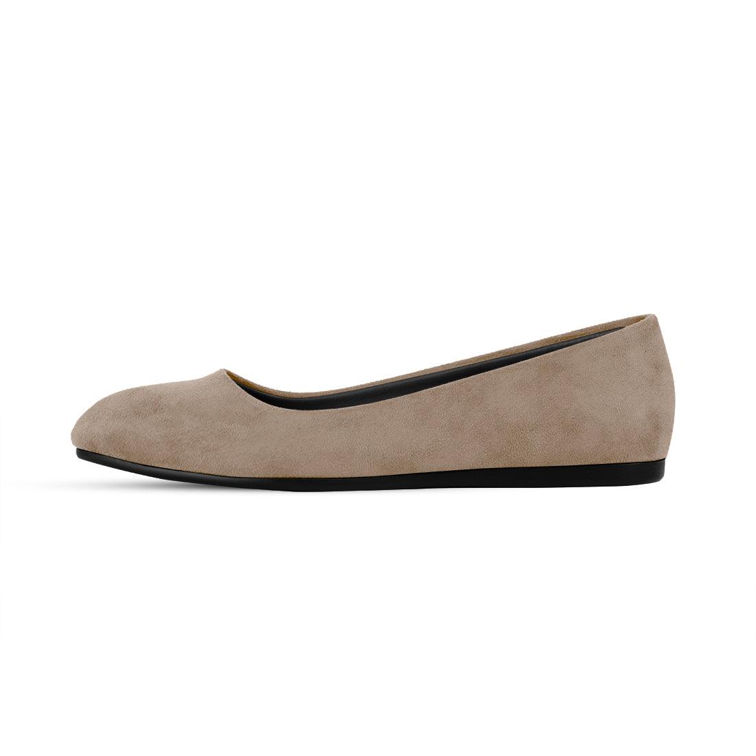 Tan Solid Round Toe