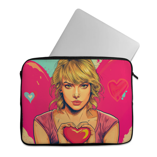 Taylor heart design printed on a laptop sleeves — ECADRA