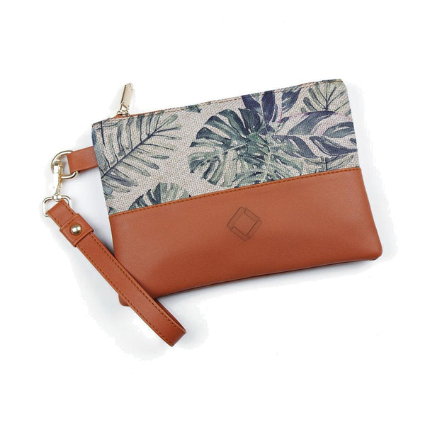 Toiletry Pouch Watercolor tropical – شنطة ميكب صغيرة مرسوم عليها طبيعة استوائية – ECADRA
