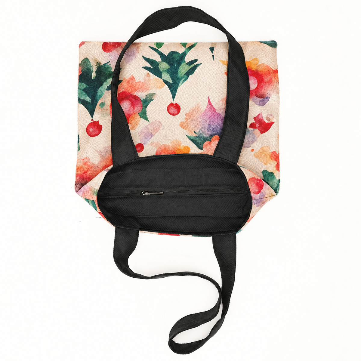 ToteBag Christmas Decoration – open flat view, full print – ECADRA