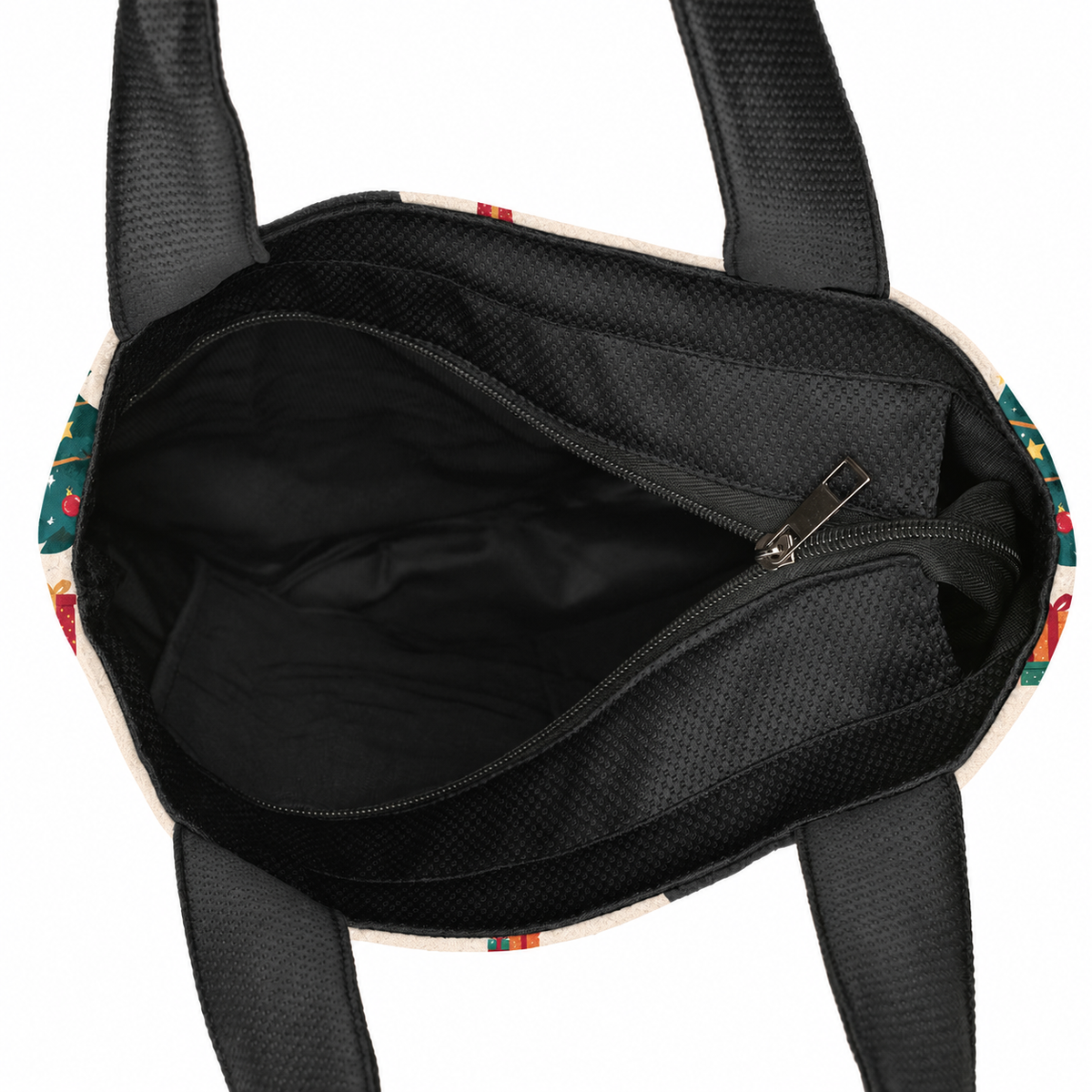 ToteBag Christmas Tree – inside view, lining and pocket – ECADRA