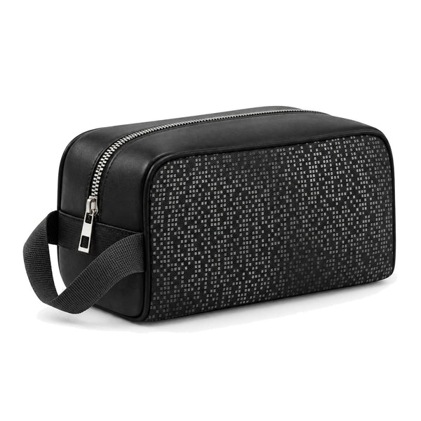 Travel Case Black Dots – شنطة ميكب للسفر مرسوم عليها رسمة أبستراكت – ECADRA