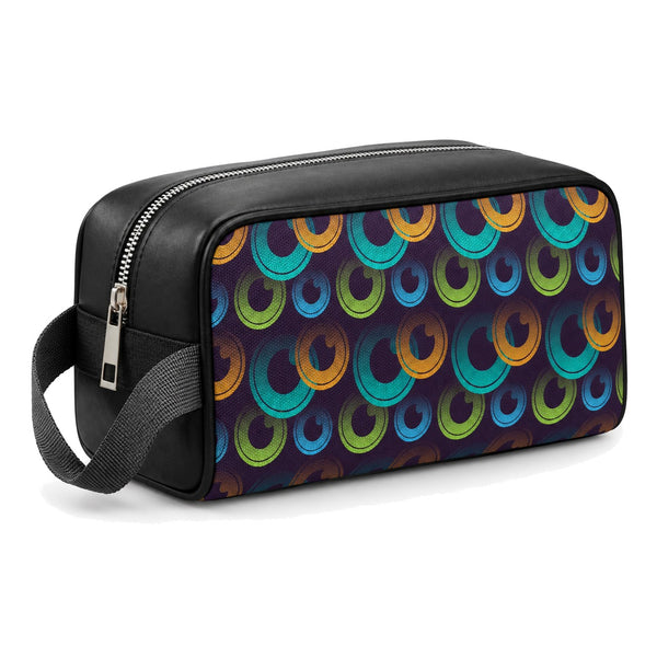 Travel Case Circles – شنطة ميكب للسفر مرسوم عليها رسمة أبستراكت – ECADRA