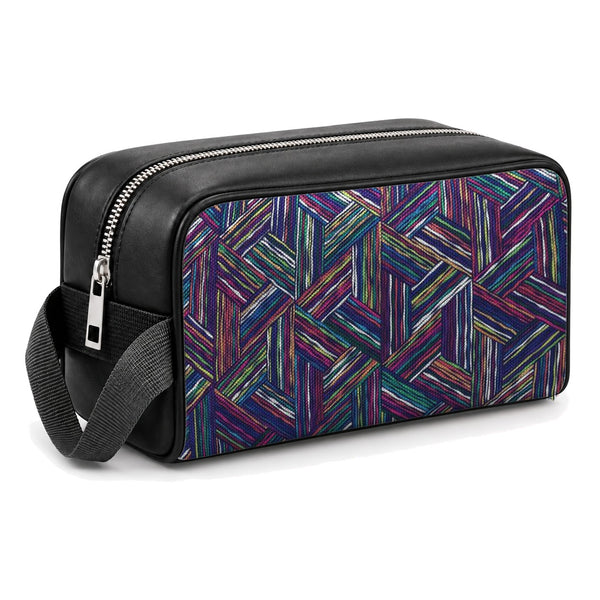 Travel Case Lines Patten – شنطة ميكب للسفر مرسوم عليها رسمة أبستراكت – ECADRA