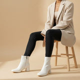 White Taupe Bold Stride Ankle Boots - 3