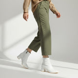 White Taupe Bold Stride Ankle Boots - 4