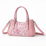 Rose Curve Satchel – Soft Pink Vintage Rose Botanical - 5