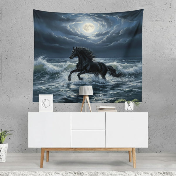 Wall Tasperty Midnight Stallion Lunar Ocean Waves