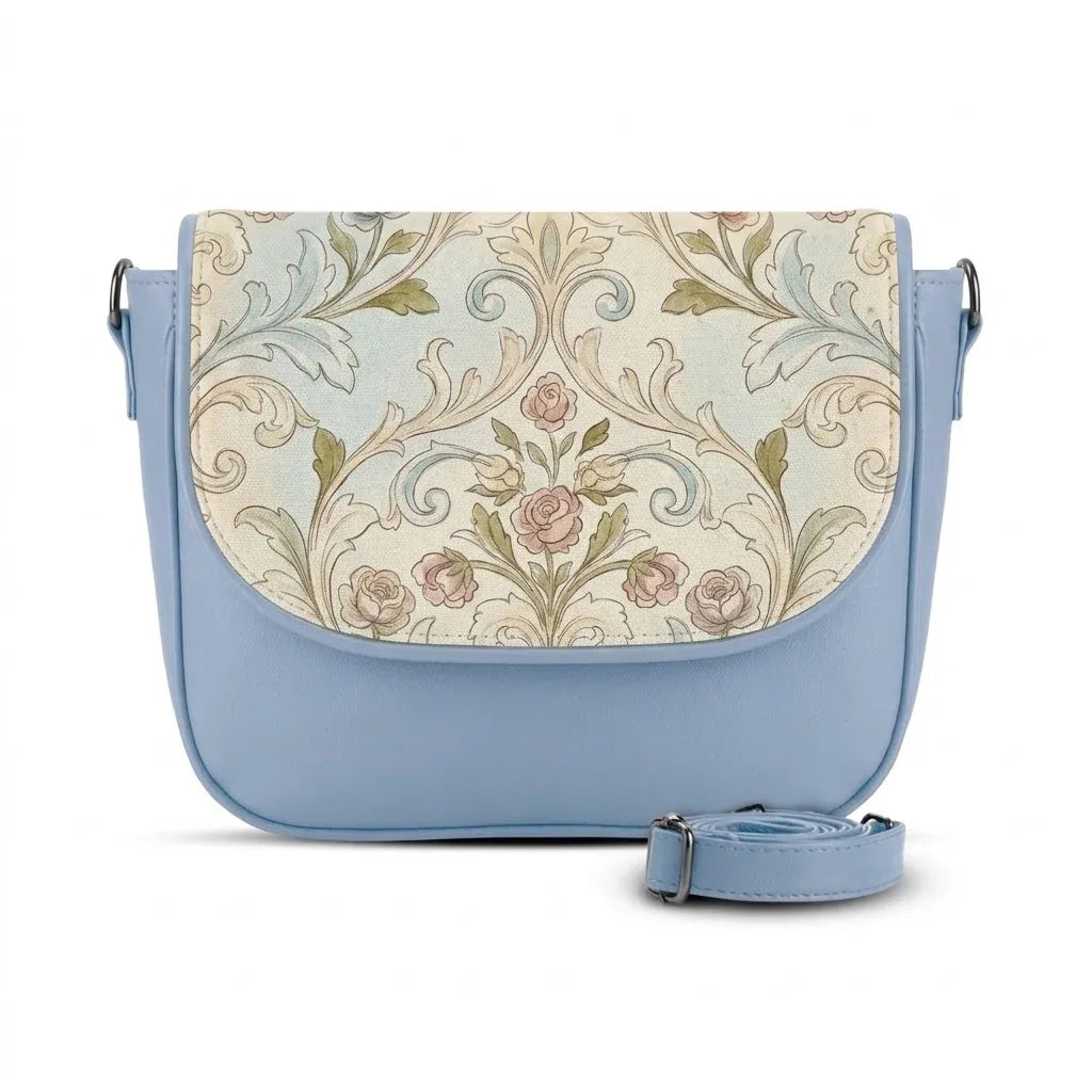 Blue Messenger Crossbody Soft Floral Pastel - 1