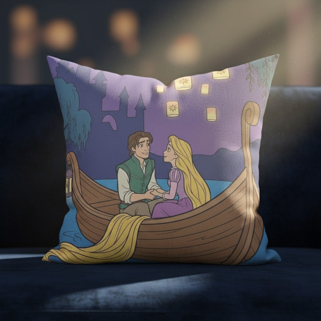 Decorative Pillow - The Floating Lights Tangled Lanterns Rapunzel Flynn Rider - 1