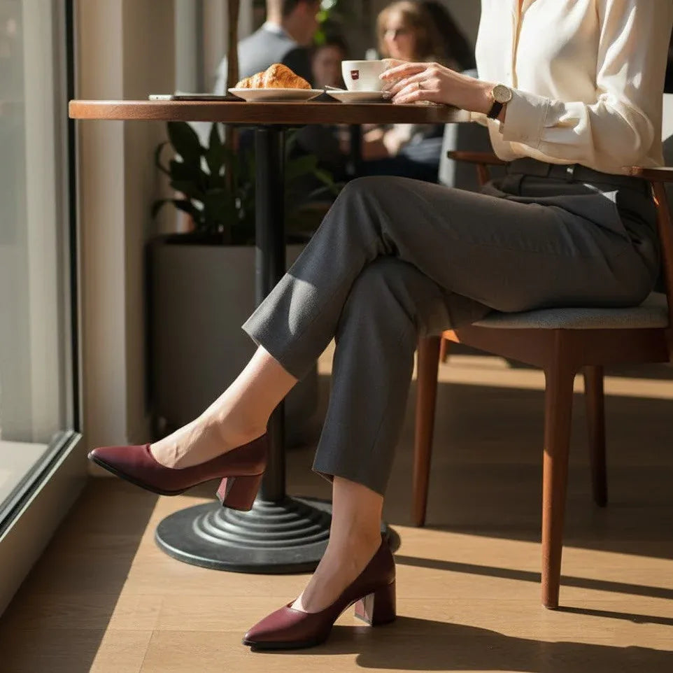 Burgundy Uptown Classic Pumps – Effortless Elegance - 2