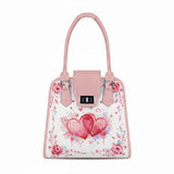 Rose Metropolitan Charm Bag Watercolor Two Hearts Valentine Floral Sublimation Art