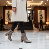 Cafe Taupe Bold Stride Ankle Boots - 4