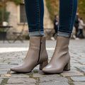 Cafe Taupe Bold Stride Ankle Boots
