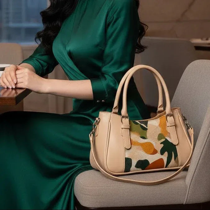 Beige Curve Satchel – Sleek, Stylish, Everyday - 5