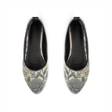 Vintage Blue Floral Aesthetic shoe design printed on a footwear — ECADRA