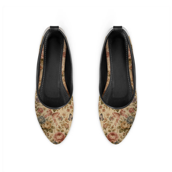 Vintage Rose and bow design printed on a footwear — ECADRA