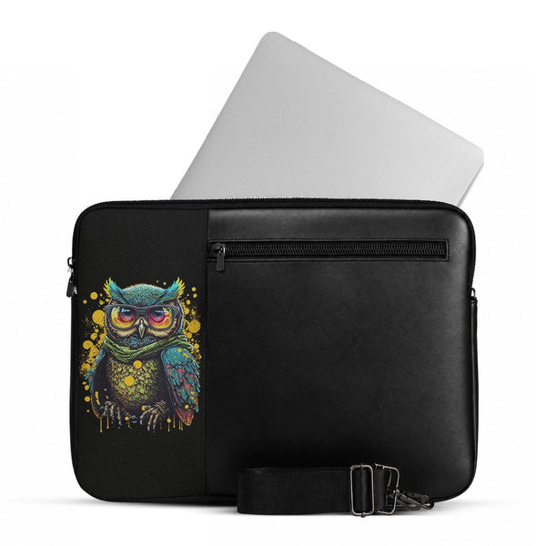 Vivid Laptop Sleeve Glassy Owl – جراب لابتوب مرسوم عليه بومة – ECADRA