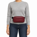 Side Quest Belt Bag – Burgundy – worn on the waist – ECADRA