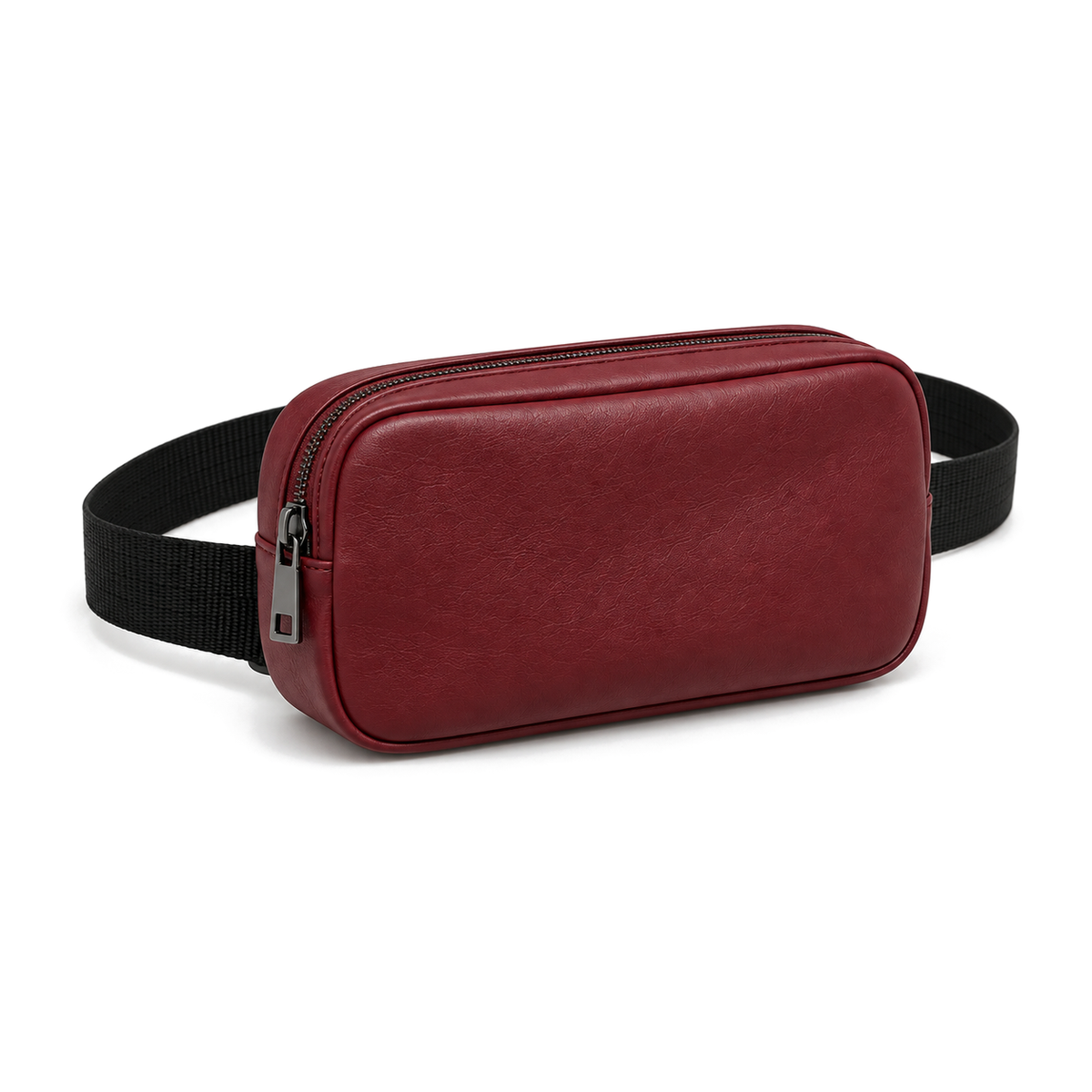 Side Quest Belt Bag – Burgundy – three-quarter view – ECADRA