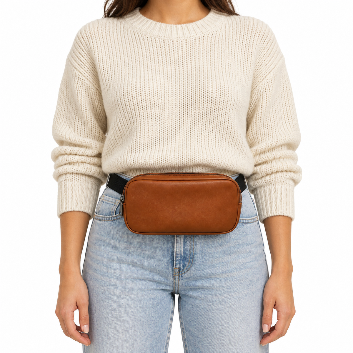 Side Quest Belt Bag – Havana – worn on the waist – ECADRA