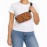 Side Quest Belt Bag – Fawn – worn crossbody as a chest sling – ECADRA