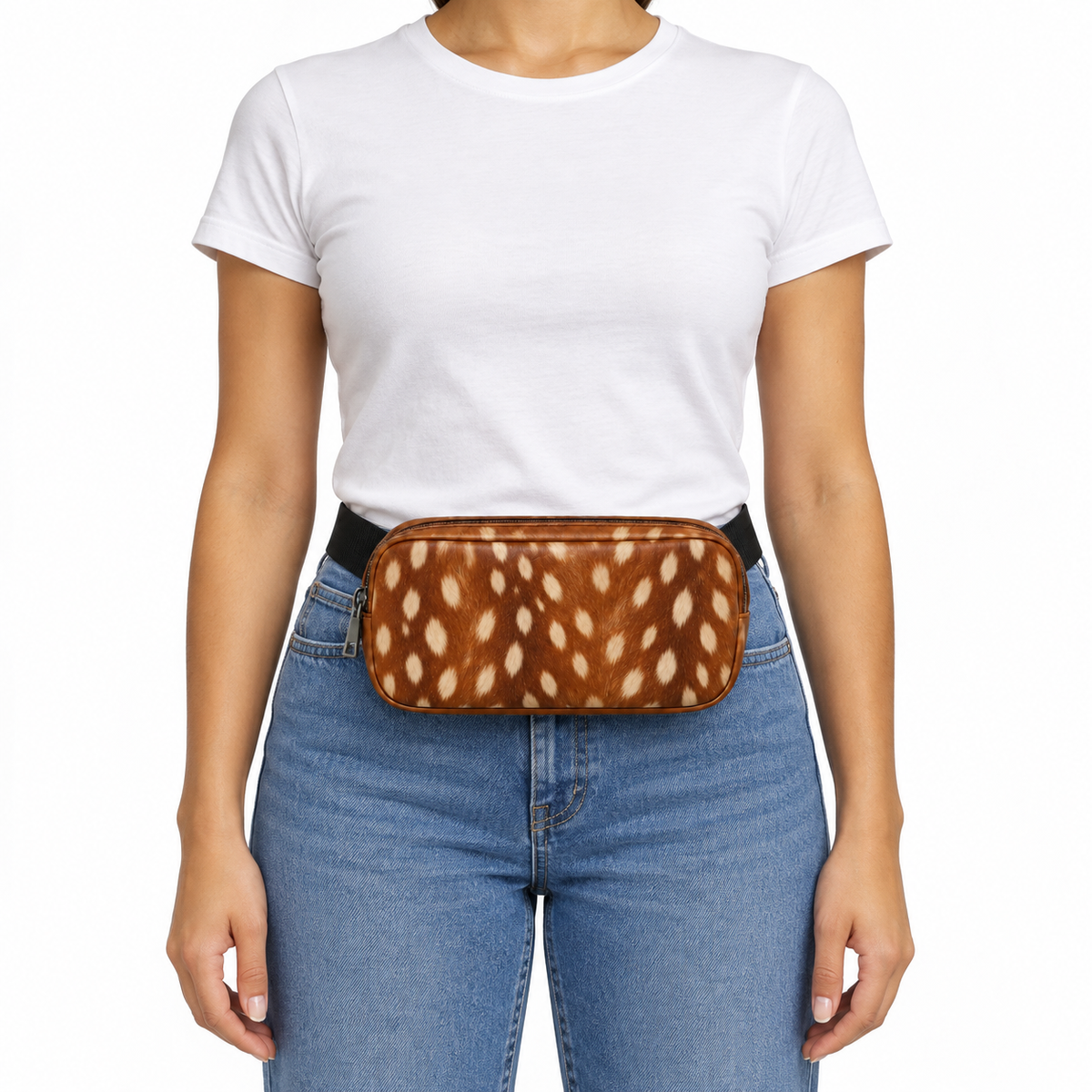Side Quest Belt Bag – Fawn – worn on the waist – ECADRA