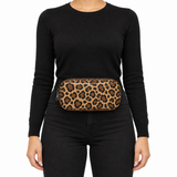 Side Quest Belt Bag – Leopard Latte – worn on the waist – ECADRA