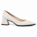 White Suede Uptown Classic Pumps