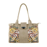 Beige Double Handle Large Bag African Spotted - CANVAEGYPT