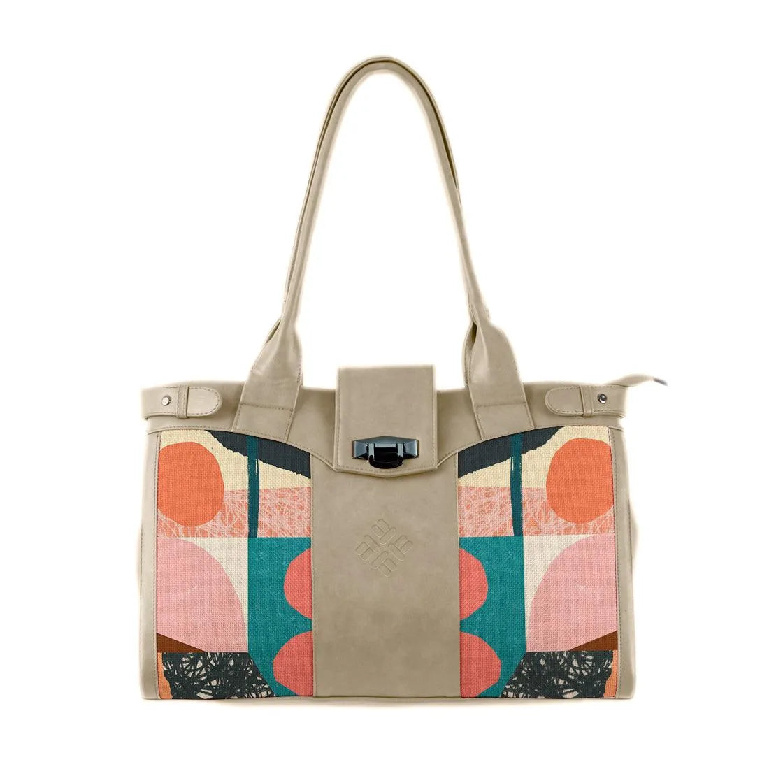 Beige Double Handle Large Bag Art - CANVAEGYPT