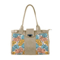 Beige Double Handle Large Bag Floral