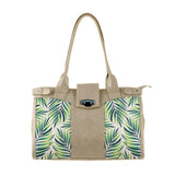 Beige Double Handle Large Bag Palm - CANVAEGYPT