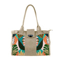 Beige Double Handle Large Bag Summer Art
