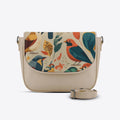 Beige Messenger Crossbody Birds