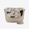 Beige Messenger Crossbody Cute Pets
