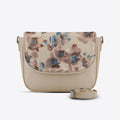 Beige Messenger Crossbody Flowers