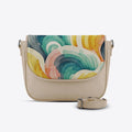 Beige Messenger Crossbody Scribbles