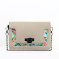 Beige Mini Embossed Chain Bag Floral