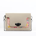 Beige Mini Embossed Chain Bag Rose Floral