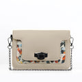 Beige Mini Embossed Chain Bag Sand Brushes