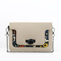 Beige Mini Embossed Chain Bag Stroke