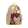 Beige Mixed Backpack Cats