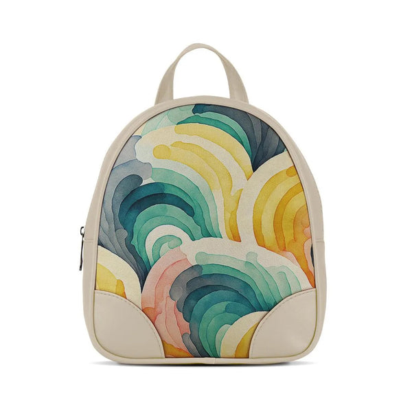 Beige O Mini Backpacks Scribbles - CANVAEGYPT