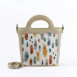 Beige Top Handle Handbag Brushes Spots - CANVAEGYPT