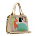 Beige Travel Hobo Bag Absrtact Shapes