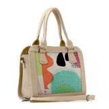 Beige Travel Hobo Bag Absrtact Shapes - CANVAEGYPT