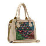 Beige Travel Hobo Bag Flowers Pattern - CANVAEGYPT