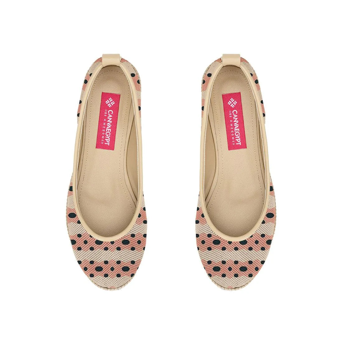 Beige Voyage Round Toe Dot - CANVAEGYPT