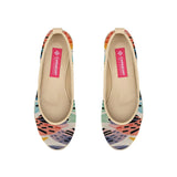 Beige Voyage Round Toe Drawen Leafs - CANVAEGYPT